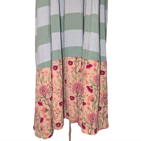 NWT Matilda Jane Seaside Stripe Floral Print Tie Belted Sleeveless Maxi Dress - Picture 5 of 11
